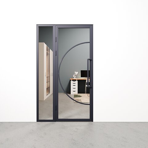 Floorweb_Studio_Blauwgrijs_Draai_round_enkel_helder_linksdraaiend_paneel_links